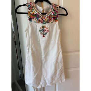 Madewell X JM Dry Goods Off White Embroidered Sleeveless Dress Womens XXS E41